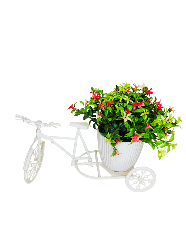 Plastic Cycle with Handmade Flowers