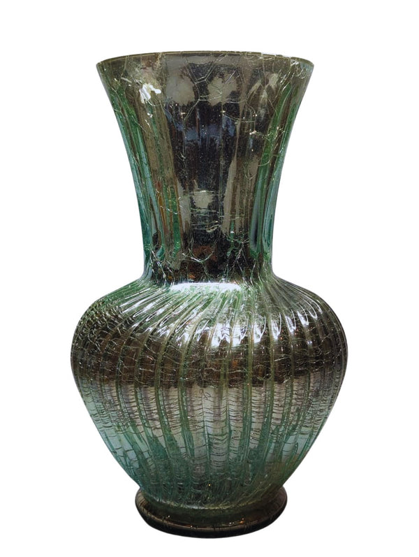 Elegant Crackled Glass Vase