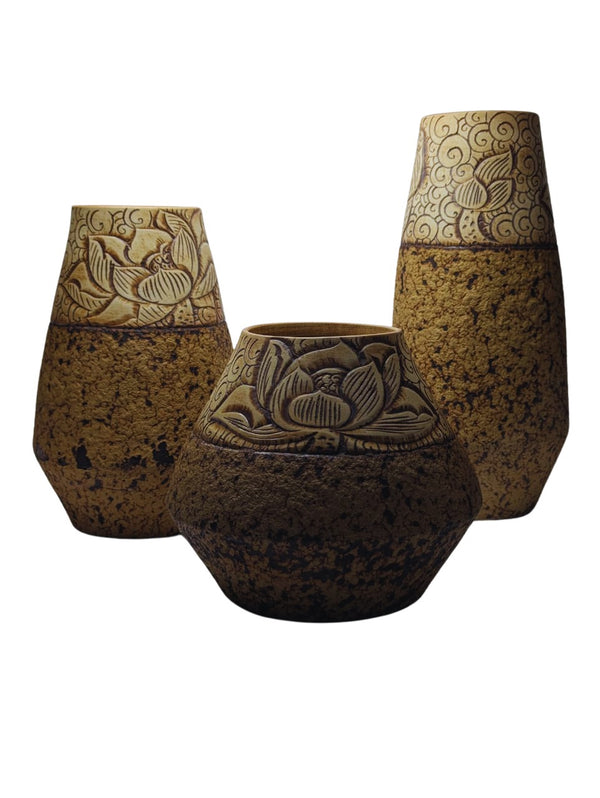 Three Piece Ceramic Vases