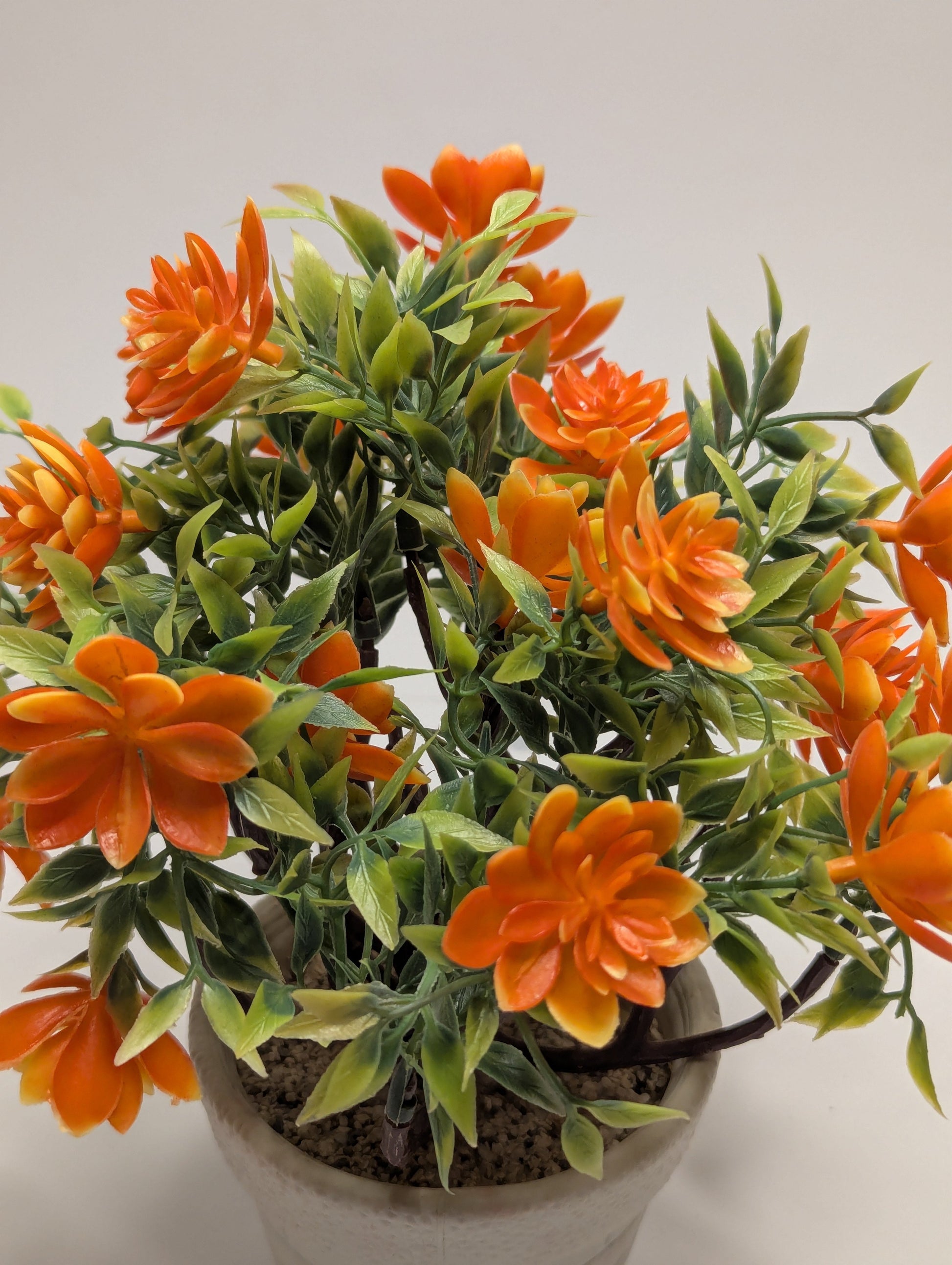 Mini Artificial Orange Flower Plant DECORA 21 